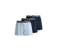 BOSS Boxer tissé 3P Caleçon Boxeur, Bleu foncé 403, S (Lot de 3) Homme