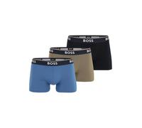 BOSS Lot de trois boxers courts en coton stretch avec taille logotée - Style Trunk 3P Power, 50554693 Noir / Vert / Bleu L