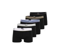 BOSS Lot de cinq boxers courts en coton stretch avec taille logotée - Style Trunk 5P Essential, 50531660 Noir M