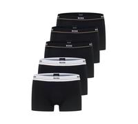 Hugo Boss Boxers Trunk 5P Essential – lot de 5, coton stretch, taille à logo – Noir L