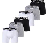 BOSS Boxers Homme, Lot de 6 - Boxer Briefs 6P Power, Coton Stretch, Logo Blanc/Gris/Noir L
