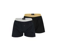 BOSS Lot de deux shorts de pyjama en popeline de coton - Style Xmas 2 Pack Boxer, 50550566 Noir / Bleu L