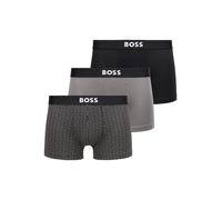 BOSS Lot de trois boxers courts en coton stretch avec logos - Style Trunk 3P BOSS ONE D, 50549832 Noir / Gris M