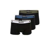 BOSS Lot de trois boxers courts en coton stretch avec taille logotée - Style Trunk 3P Power, 50554693 Noir M