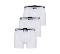 BOSS Boxer Brief 3P CO/EL Caleçon Boxeur, Blanc 100, M (Lot de 3) Homme