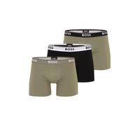 BOSS Hommes BoxerBr 3P Power Lot de Trois Boxers Longs en Coton Stretch avec Logos