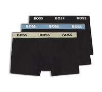 BOSS Lot de trois boxers courts en coton stretch avec taille logotée - Style Trunk 3P Power, 50554693 Noir S
