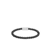 BOSS Bracelet à perles hématite avec fermoir logoté - Style SPHERE BEADS, HB1580789 Noir M