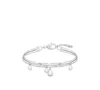 BOSS Bracelet argenté trois couches avec breloques gouttelettes - Style SELENA, HB1580767 Couleur argentée pcs.