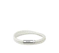 BOSS Bracelet double tour tressé blanc avec fermeture logotée - Style ARES SUMMER, HB1580798 Blanc pcs.