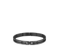 BOSS Bracelet en acier inoxydable noir à rayures avec fermoir logoté - Style BROOKS, HB1580804 Gris sombre pcs.