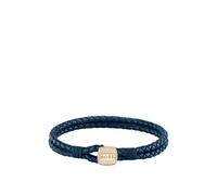 BOSS Bracelet en cuir tressé bleu avec fermeture dorée - Style SEAL, HB1580668 Bleu S