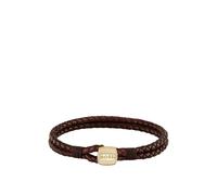 BOSS Bracelet en cuir tressé marron avec fermeture dorée - Style SEAL, HB1580667 Marron S