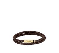 BOSS Bracelet en cuir tressé marron avec fermoir logoté - Style ARES, HB1580670 Marron foncé S