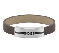 Boss Bracelet Homme Acier Et Cuir Marron 1580496S