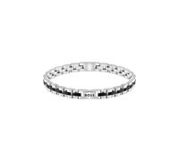 BOSS Bracelet pour homme « Bold » à maillons en acier bicolore, noir et argent
