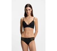 BOSS Brassière haut de gamme en dentelle à plis en tulle - Style TRIANGLE_BLOSSOM, 50556193 Noir XS
