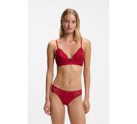 BOSS Brassière haut de gamme en dentelle à plis en tulle - Style TRIANGLE_BLOSSOM, 50556193 Rouge M