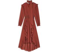 BOSS Brown Domingue Scarf Ruffle Dress Brown EU 36 (UK 8)