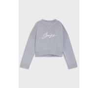 BOSS Pull court en coton avec logo manuscrit brodé - Style C_Finevra, 50543979 Gris chiné M