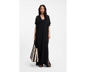 BOSS Caftan de plage à col V à effet froissé avec fermoir à monogramme Double B - Style Double B_Kaftan, 50557042 Noir S