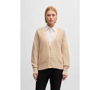 BOSS Cardigan à col V en coton structuré - Style Fantinore, 50540375 Beige XXL