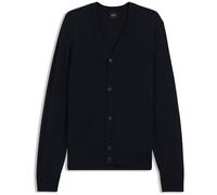 BOSS Cardigan à col V en laine vierge mélangée - Style Avac_CD-1, 50578024 Bleu foncé L