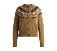 BOSS Cardigan d’équitation à motif en maille - Style AURELIA KNITWEAR CARDIGAN, B6W1008 Beige XS