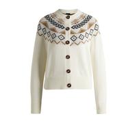 BOSS Cardigan d’équitation à motif en maille - Style AURELIA KNITWEAR CARDIGAN, B6W1008 Blanc XXS