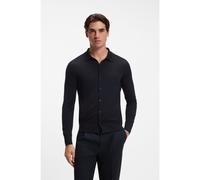BOSS Cardigan en laine vierge à col polo - Style H-Helbert, 50570634 Bleu foncé S