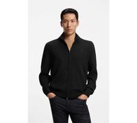 BOSS Cardigan en maille de coton avec logo brodé - Style Upalano-L, 50556345 Noir XXXL