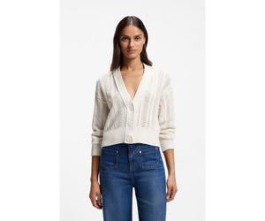 BOSS Cardigan Relaxed en coton mélangé structuré à effet ondulé - Style C_Famiens, 50561771 Naturel L