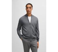 BOSS Cardigan zippé en laine vierge avec logo brodé - Style Balonso-L, 50476347 Gris XL
