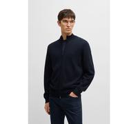 BOSS Cardigan zippé en maille de coton avec logo brodé - Style Palano-L, 50505998 Bleu foncé XXL