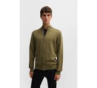 BOSS Cardigan zippé en maille de coton avec logo brodé - Style Palano-L, 50505998 Olive M