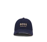 BOSS Casquette d’équitation en velours de coton côtelé à logo brodé - Style CLASSIC CAP CORD BLACK, B6U1601 Bleu foncé 55
