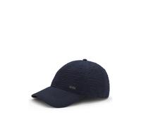 BOSS Casquette en seersucker de coton stretch avec lettres métalliques du logo - Style Zed-Seersucker-CO, 50562264 Bleu foncé pcs.