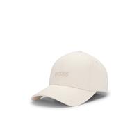 BOSS Casquette Femme Ari – Twill de coton, logo brodé ton sur ton – Blanc