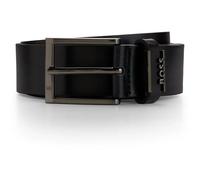 Hugo Boss Ceinture Cole-Ant Sz35 cuir italien, garniture métal brossé acier - Noir 95 cm
