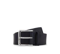BOSS Ceinture en cuir italien avec boucle argentée polie - Style Ronnie-V_Sz35, 50542192 Bleu foncé 100