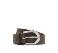 BOSS Ceinture en cuir italien avec boucle en métal argenté poli - Style Carol-Gr_Sz30, 50516471 Kaki 75