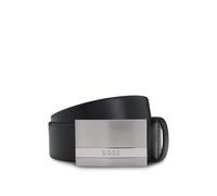 BOSS Ceinture en cuir italien avec boucle plate à logo gravé - Style Baxton_Sz35, 50480955 Noir 90