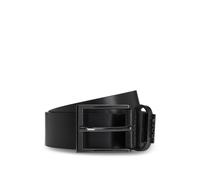 BOSS Ceinture en cuir italien avec garniture en métal brossé couleur acier - Style Cole-Ant_Sz35, 50491852 Noir 80