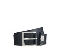 BOSS Ceinture en cuir italien avec passant logoté et détail métallique brossé - Style Connio, 50475116 Bleu foncé 90
