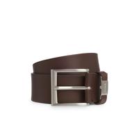 BOSS Ceinture en cuir italien avec passant logoté et détail métallique brossé - Style Connio, 50475116 Marron foncé 80