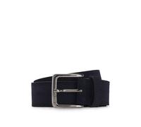 BOSS Ceinture en cuir suédé avec boucle argentée à logo gravé - Style Ronnie-Sd-St_Sz35, 50537177 Bleu 115