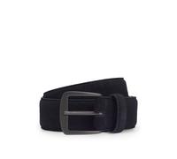 BOSS Ceinture en cuir suédé italien avec boucle couleur acier - Style Syhr-Sd-St_Sz35, 50558716 Bleu foncé 115