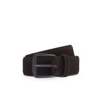 BOSS Ceinture en cuir suédé italien avec boucle couleur acier - Style Syhr-Sd-St_Sz35, 50558716 Marron foncé 105