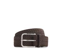 BOSS Ceinture en cuir suédé tressé avec boucle logotée - Style Madison-B1_WnSd_Sz35, 50563890 Marron foncé 85