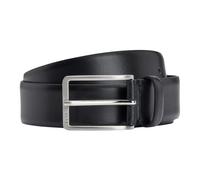 Hugo Boss Ceinture Erman-L Sz35 Hommes en cuir italien, boucle en métal argenté brossé